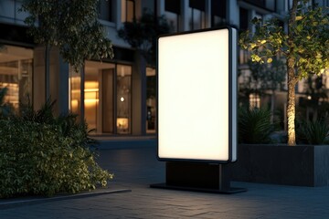 High Quality Image of Outdoor Kiosk Advertisement Mockup 3D Render