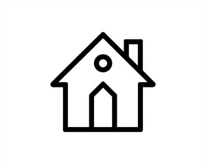 Home icon outline vector template. House line icon symbol. Thin line house logo icon.