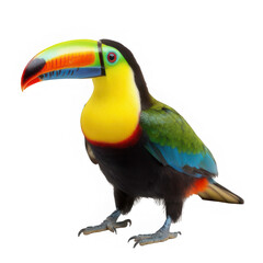 Fototapeta premium Vibrant Multicolor toucan bird isolate on white background