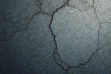 Obraz premium Deep grey concrete with visible cracks and fissures; distressed, raw surface, building, gritty