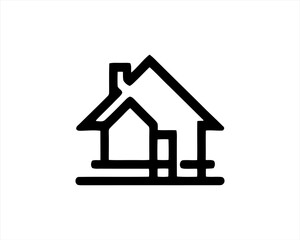 Home icon outline vector template. House line icon symbol. Thin line house logo icon.