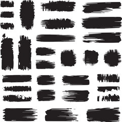 Black brush strock set 