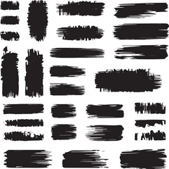 Black brush strock set 