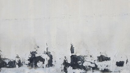 The old cement walls have stained over time. Grunge concrete texture or background. The gray...