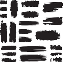 Black brush strock set 