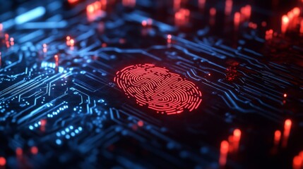 fingerprint machine, cybersecurity concept