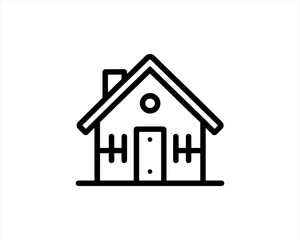Home icon outline vector template. House line icon symbol. Thin line house logo icon.