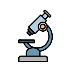 Microscope Flat Design Medical Supplies Icon on white Background