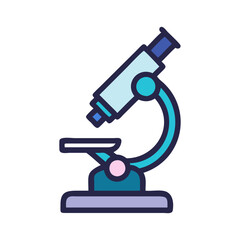 Microscope Flat Design Medical Supplies Icon on white Background