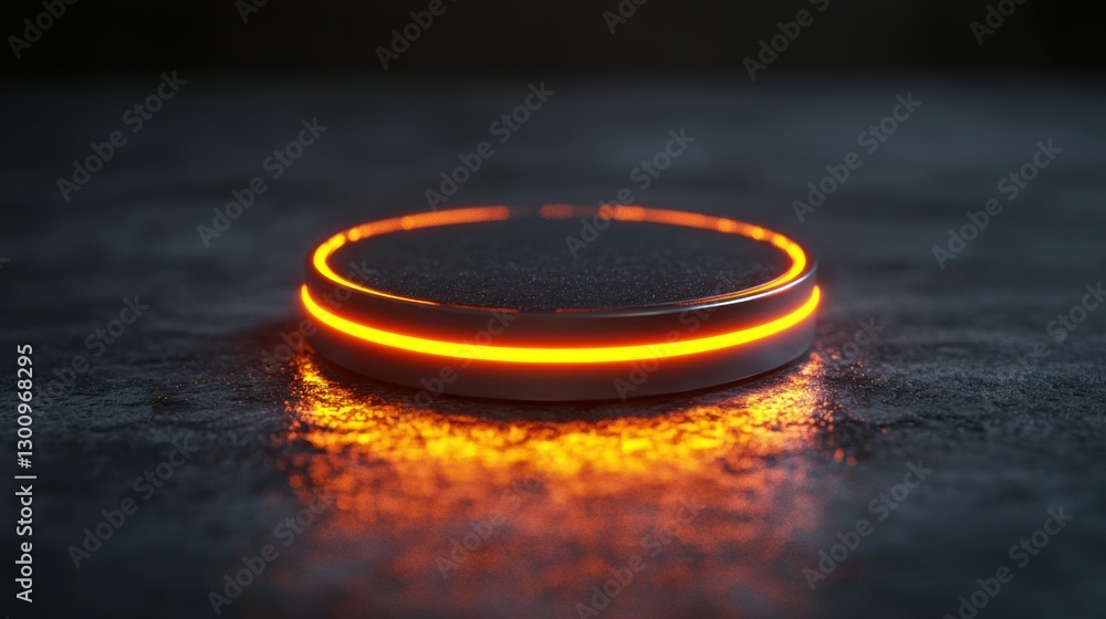 Poster circular glowing podium on dark textured surface. use product display