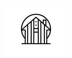 Home icon outline vector template. House line icon symbol. Thin line house logo icon.