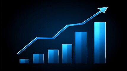 Fototapeta premium Blue money business graph finance chart diagram on a 3D coin background with growth financial data concept, investment market profit bar, and success market stock technology currency report.