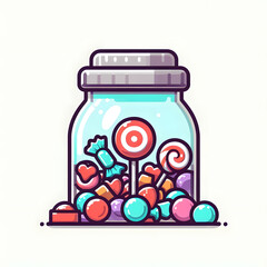 Obraz premium 유리병 캔디 아이콘