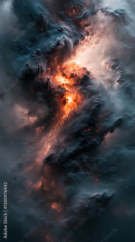 Aufkleber abstract celestial rendering showcasing contrasting colors and textures