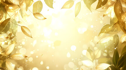 Golden Gradient Illustration with Maple Leaf Decoration