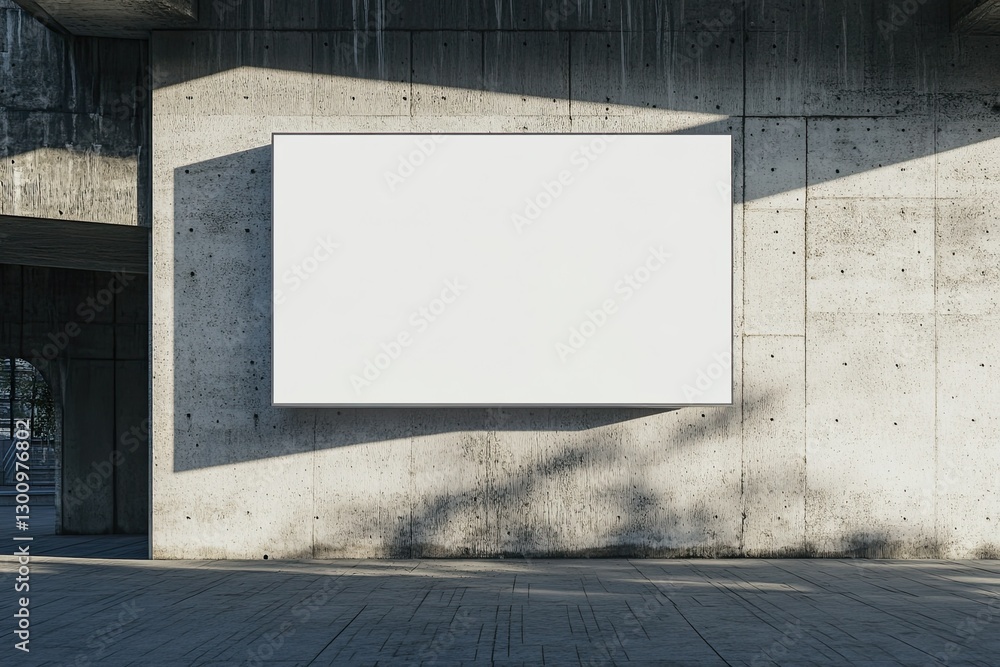 Poster ultra hd image of empty rectangular stopper on concrete building mock up 3d rendering