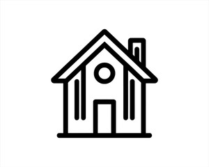 Home icon outline vector template. House line icon symbol. Thin line house logo icon.