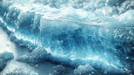 Obraz premium Ice crystals reflect soft light, creating an enchanting blue hue