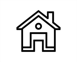 Home icon outline vector template. House line icon symbol. Thin line house logo icon.