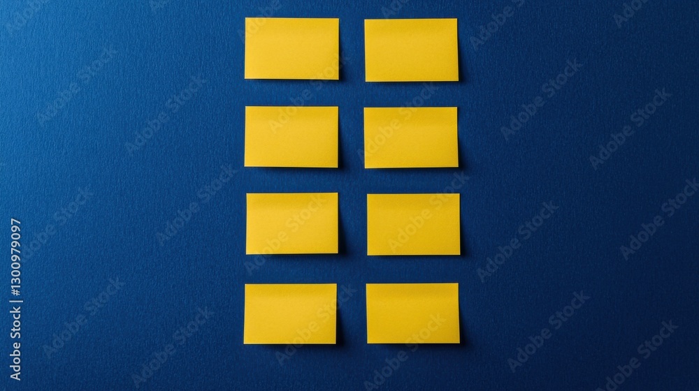 Poster vibrant geometric layout minimalist square and rectangle patterns in blue and yellow