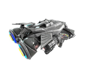 alien spacecraft in white background