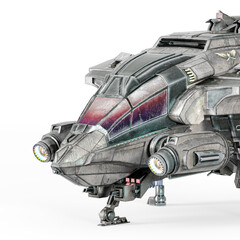 alien spacecraft in white background