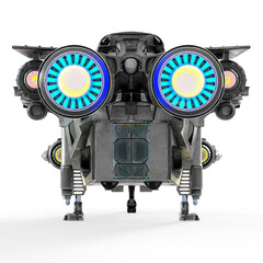 alien spacecraft in white background