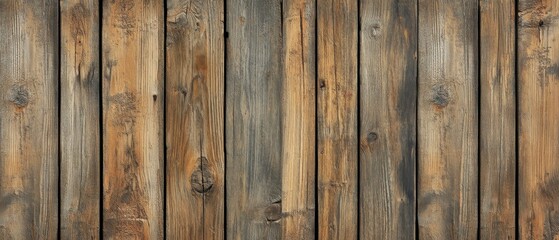 Naklejka premium Weathered Vertical Brown and Gray Wood Planks Texture Background