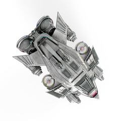 alien spacecraft in white background