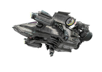 alien spacecraft in white background