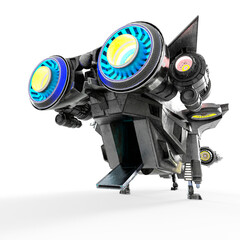 alien spacecraft in white background