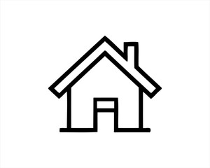 Home icon outline vector template. House line icon symbol. Thin line house logo icon.