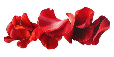  rose petals  isolated on transparent background