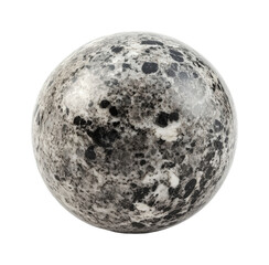 Unique decorative sphere crafted from polished granite with intriguing black and white patterns for home decor purposes, cut out