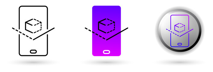 Modern Metaverse Augmented Reality icons represent the virtual world and future digital technology, various outline, solid and glossy effect styles, ideal for NFT, games, presentations etc.