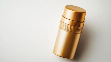 Gold cosmetic bottle on white background (1)