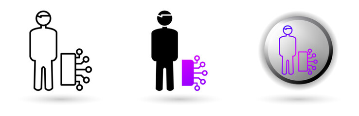 Metaverse Avatar modern icons represent the virtual world and future digital technology, various outline, solid and glossy effect styles, ideal for NFT, games, presentations etc.