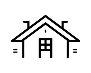 Home icon outline vector template. House line icon symbol. Thin line house logo icon.