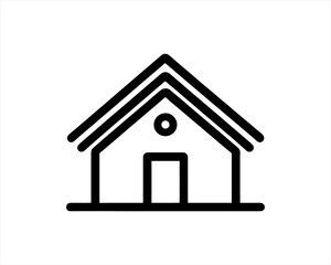 Home icon outline vector template. House line icon symbol. Thin line house logo icon.