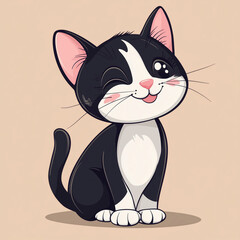 Obraz premium Cute cat cartoon vector illustration 