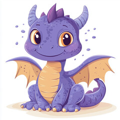 Cute dragon cartoon vector illustration 