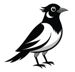 A cute black bird with wings line art icon sign silhouette vector illustration for photo overlays t-shirt print flyer poster design web banner.