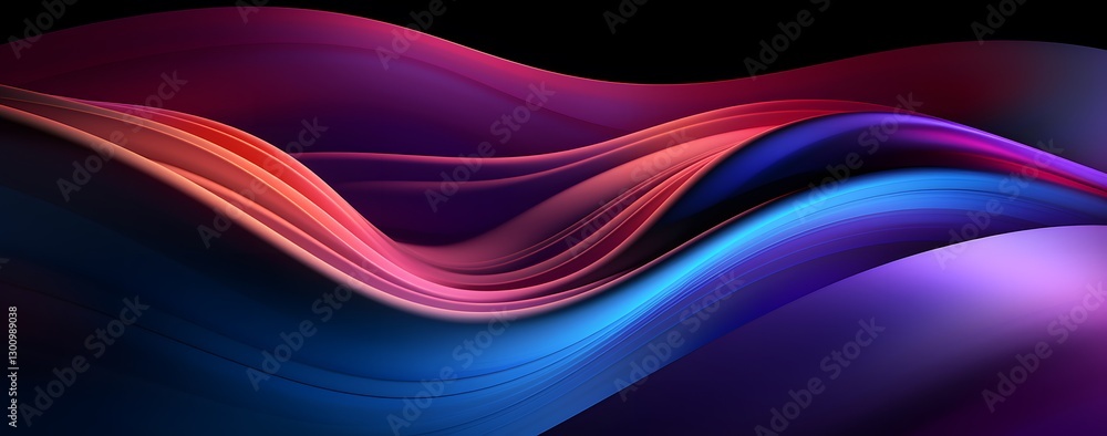 Poster abstract background with glowing wavy shape colorful light effect. colorful wave with colorful light