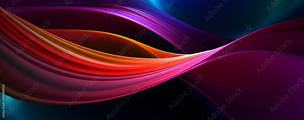 Poster abstract background with glowing wavy shape colorful light effect. colorful wave with colorful light