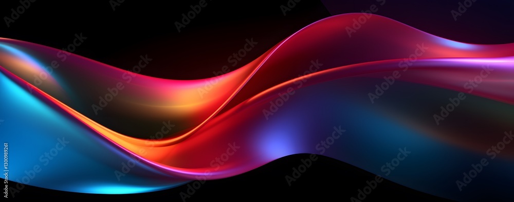 Poster abstract background with glowing wavy shape colorful light effect. colorful wave with colorful light