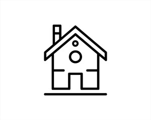 Home icon outline vector template. House line icon symbol. Thin line house logo icon.