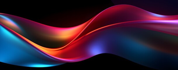 Fototapeta premium Abstract background with glowing wavy shape colorful light effect. colorful wave with colorful light inside suitable for banner, cover. 