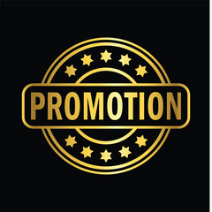 Obraz premium gold color promotion rubber stamp flat education label minimalist design for digital and print projects Graphic Design Icons Making a Huge Impact on Visual Aesthetics