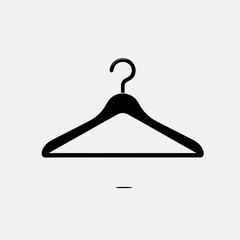 very simple flat and single minimalist Hanger Silhouette in black on a white background