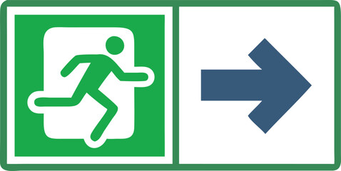 Emergency fire exit sign. running man icon to door. Exit emergency arrow sign vector image. Fire evacuation sign. warning sign plate logo stock images illustration.